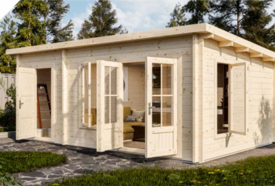 Садовый дом 21 с хозблоком (Стандарт) - брус 44 мм (фото)